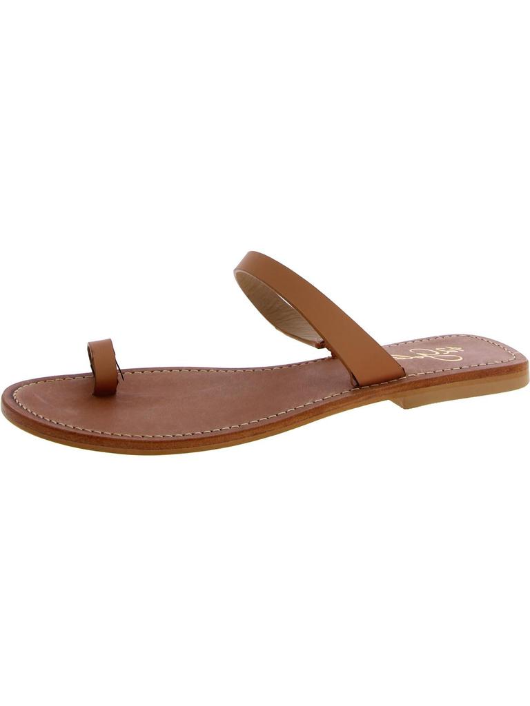 42 GOLD Womens Leather Slip On Slide Sandals