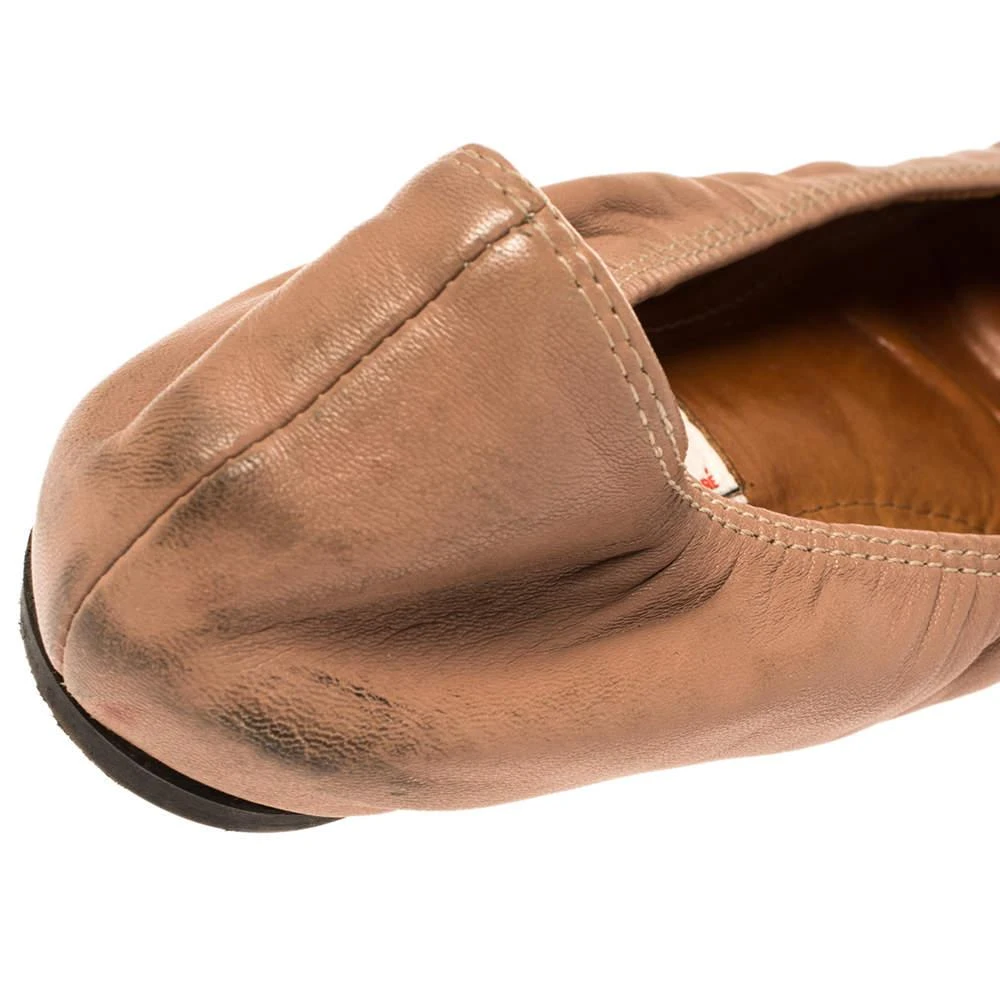 Lanvin Lanvin Nude/Silver Leather Scrunch Ballet Flats Size 37 9