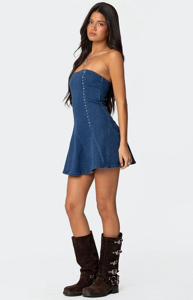Edikted Fara Strapless Denim Mini Dress 2