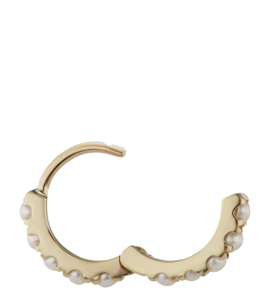 Maria Tash Yellow Gold Pearl Eternity Hoop Earring (6.5mm) 2