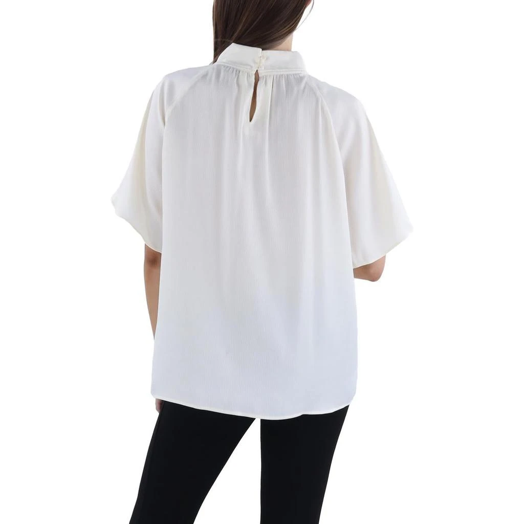 Calvin Klein Womens Mock Neck Short Sleeve Blouse 2