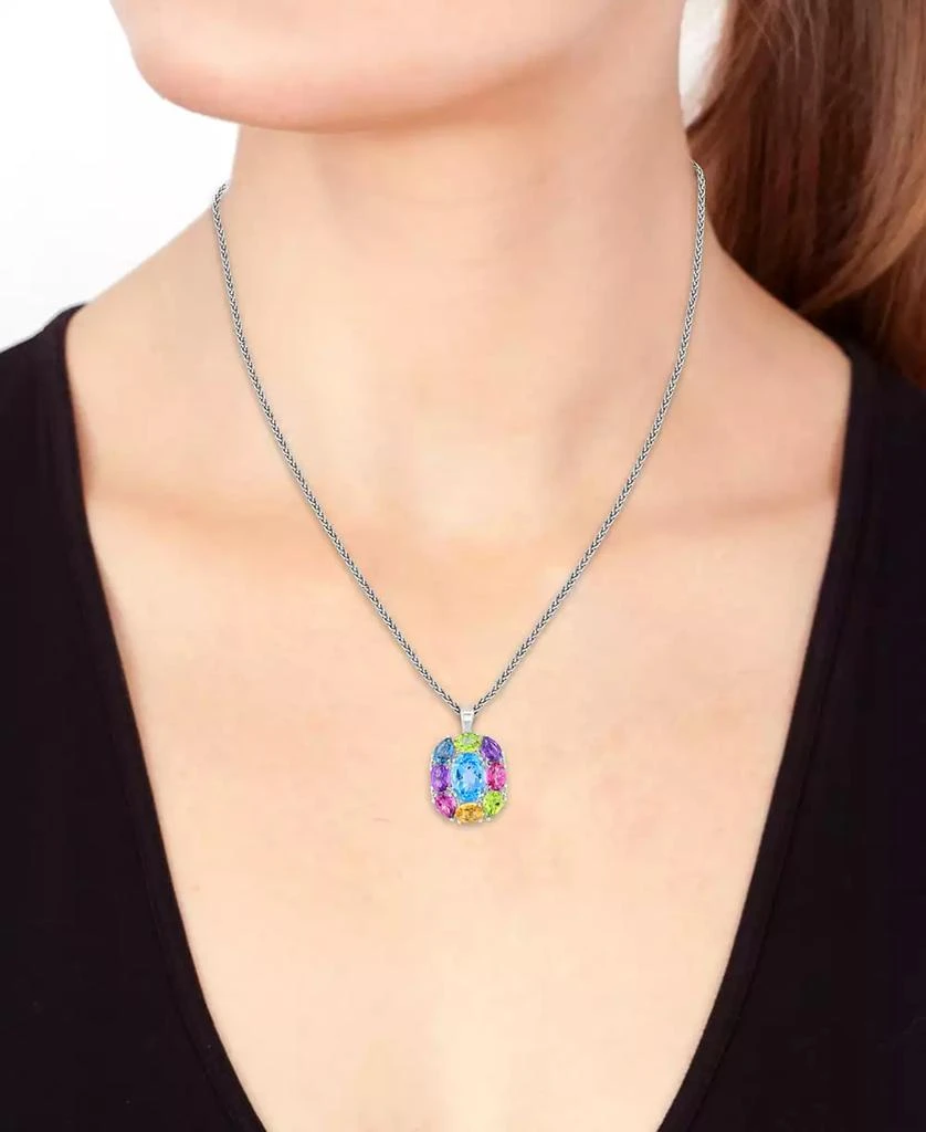 Effy EFFY® Multi-Gemstone 18" Pendant Necklace (17-3/4 ct. t.w.) in Sterling Silver 2