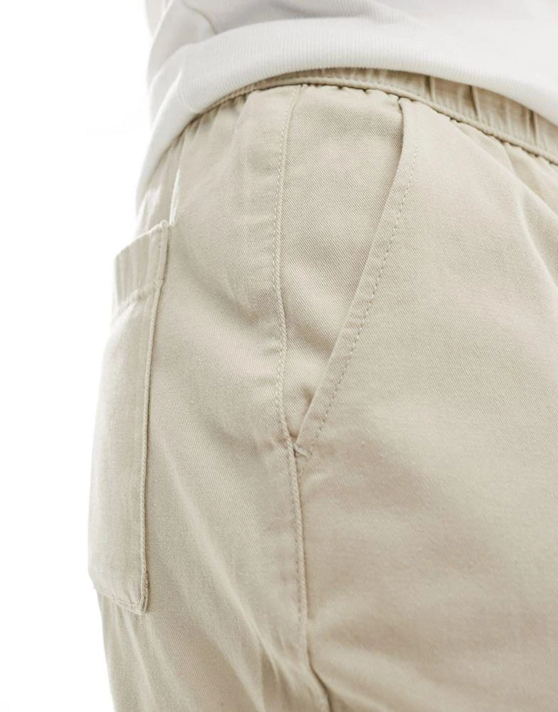 ASOS ASOS DESIGN skinny chino shorts in stone 2