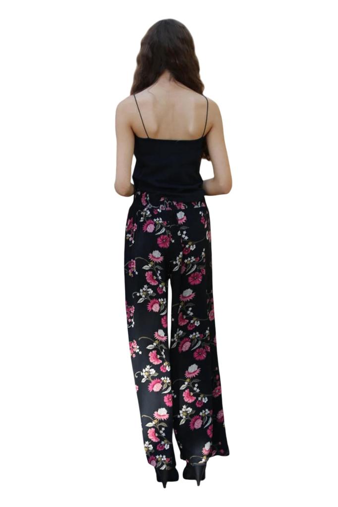 Angie Blooming Floral Tassel Pant In Black