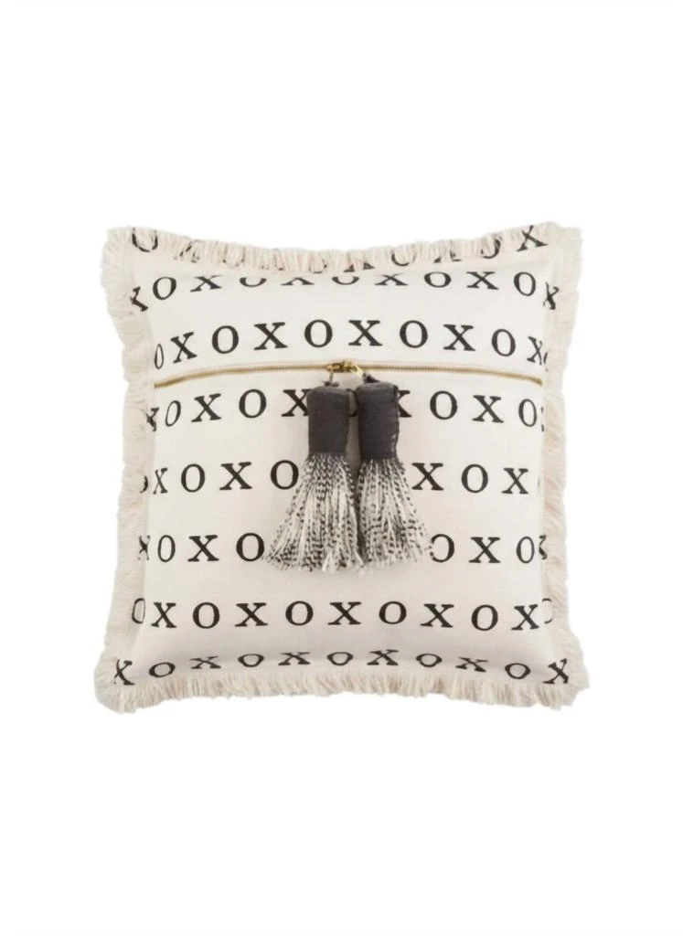 mudpie Xoxo Dhurrie Tassel Pillow In Multi