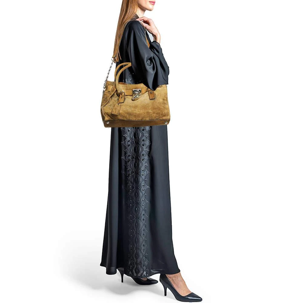 Michael Kors MICHAEL Michael Kors Tan/Black Alcantara East/West Hamilton Satchel 2