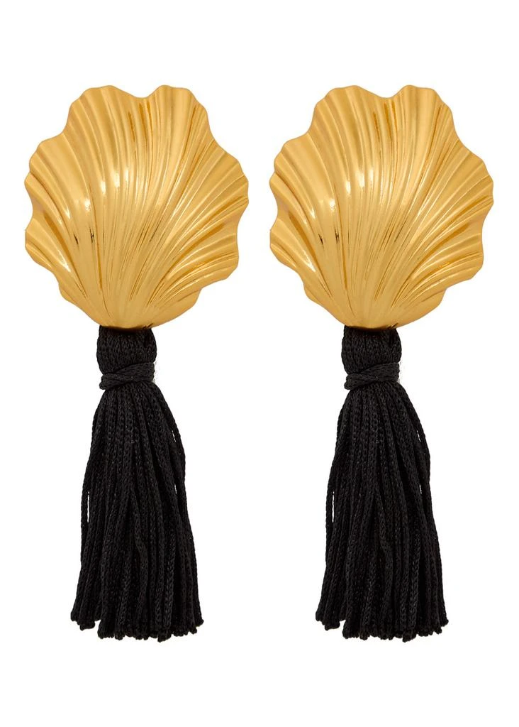 JULIETTA Coquille shell 24kt gold-plated drop earrings