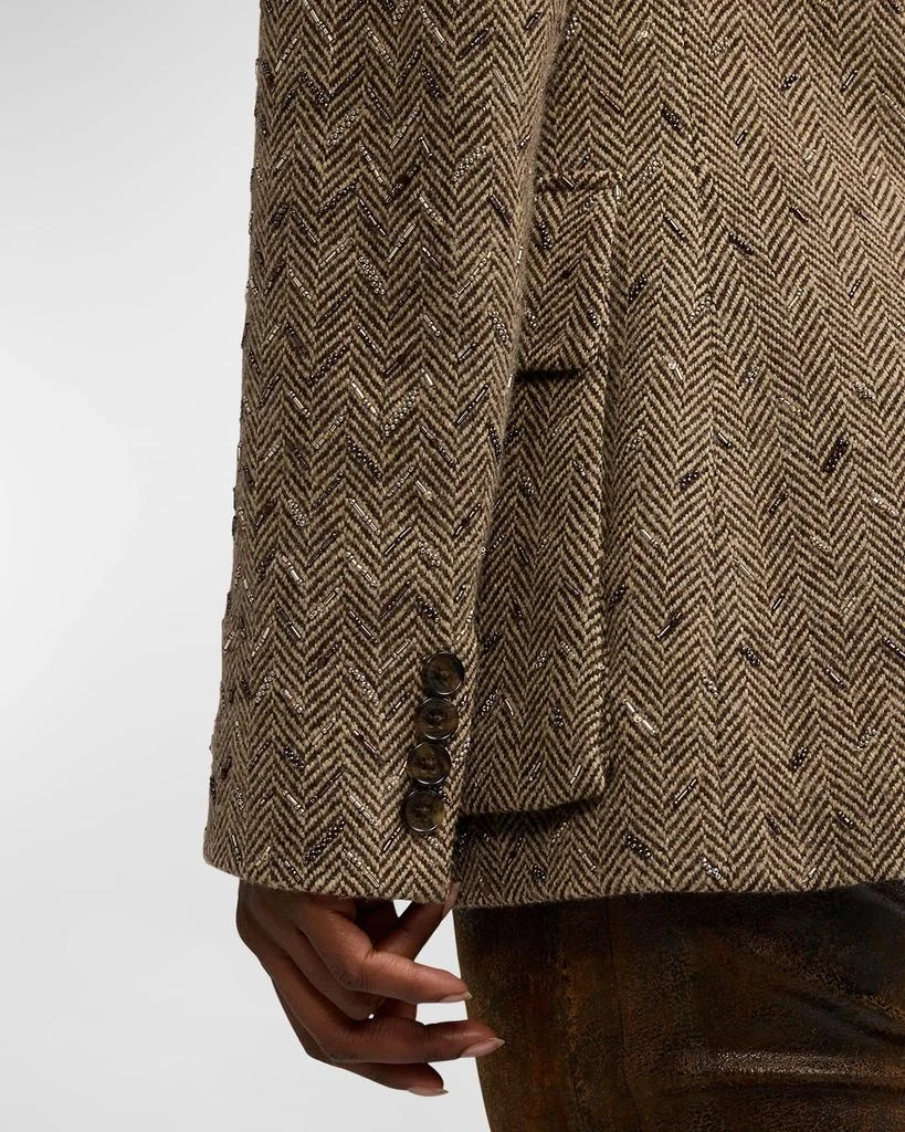 Ralph Lauren Preston Embellished Herringbone Jacket 6