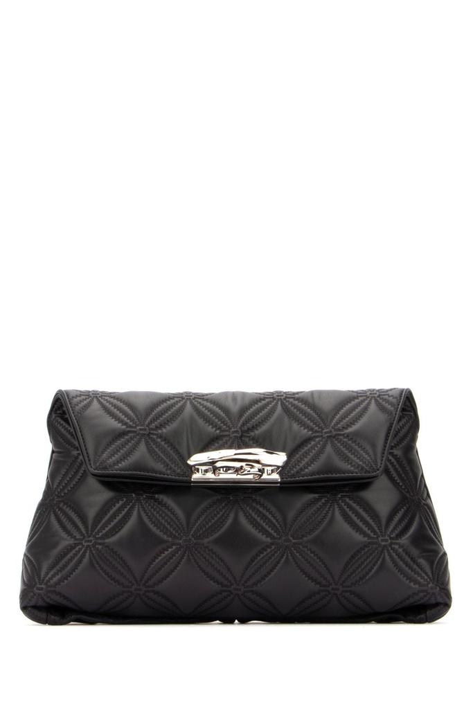 クラッチバッグ ALEXANDER MCQUEEN BLACK LEATHER CROSS B-LONG CLUTCH Alexander McQueen Alexander McQueen Cross-B Long Clutch Bag