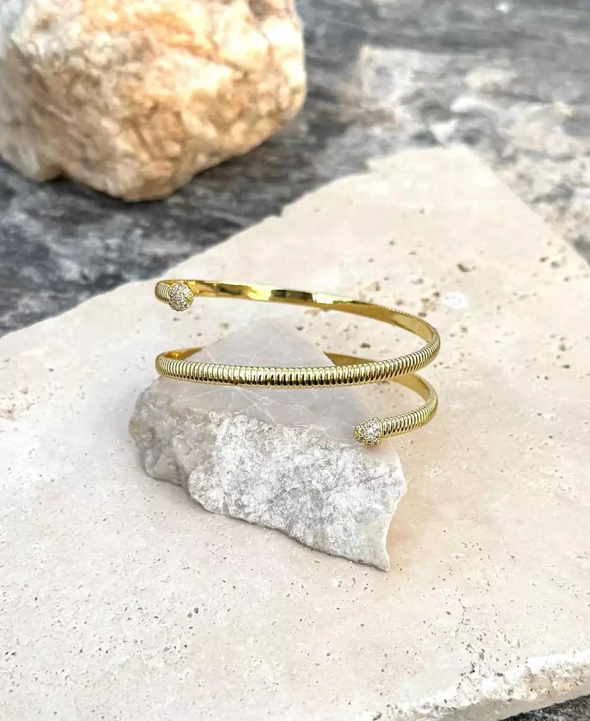 ADORNIA Gold Crystal Wrap Cuff Bracelet 2