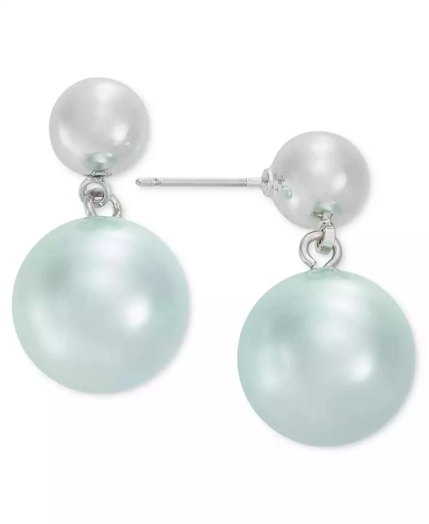 Charter Club Silver-Tone Color Imitation Pearl Drop Earrings, Created for Macy's 1