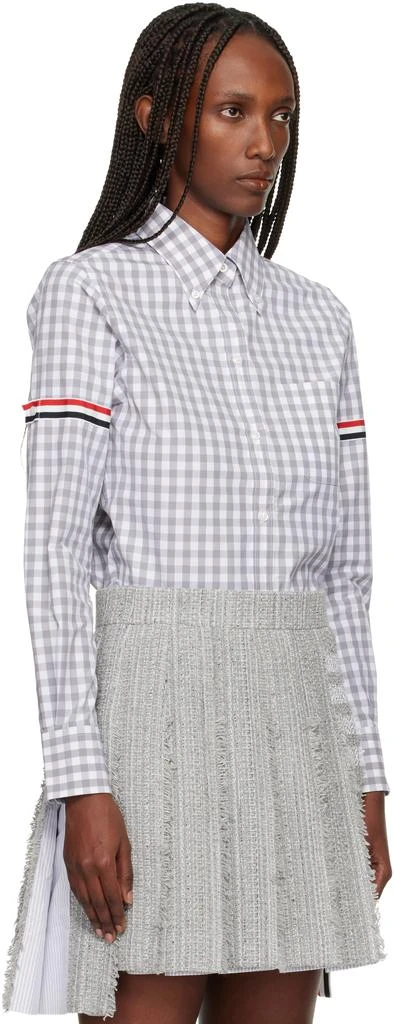 Thom Browne Gray Classic Long Sleeve Point Collar Shirt 2