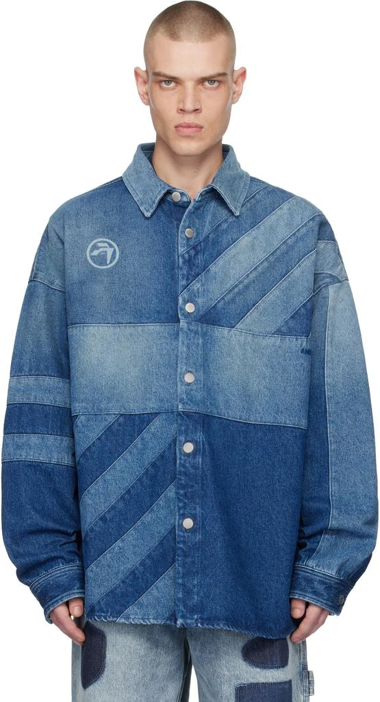 Ambush Indigo Patchwork Denim Shirt 1