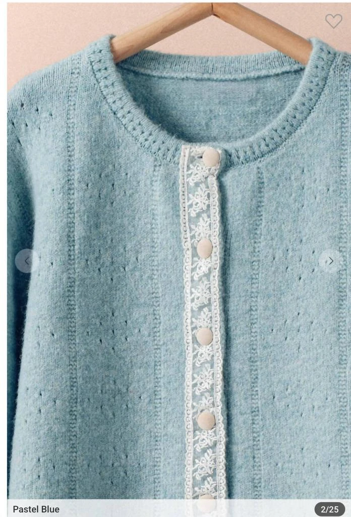 1 the Woman 1 The Woman - Lace Trim Wool Blend Cardigan 3