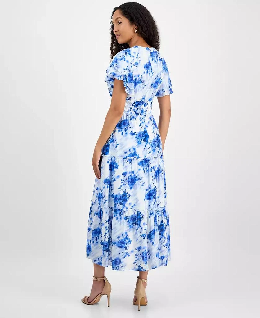 julia jordan Women's Printed Ruffle-Sleeve Midi Dress 5