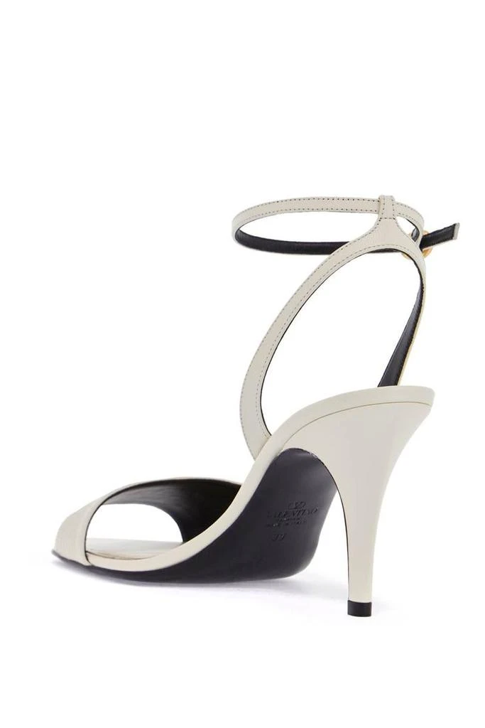 Valentino ivory goat leather stiletto sandal with striped strap 3