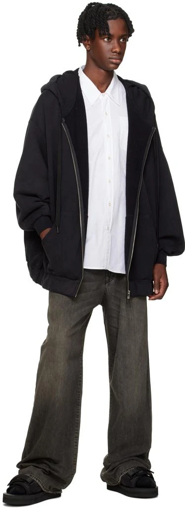 R13 Black Jumbo Zip Hoodie 4