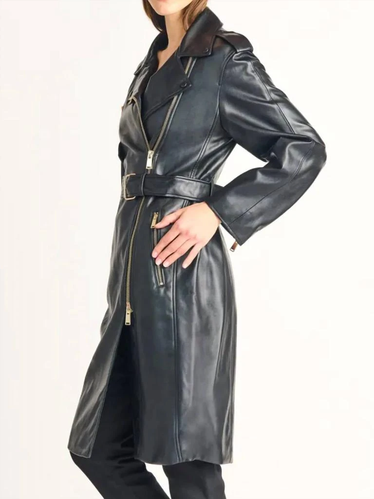 Dex Dex - Belted Faux Leather Coat 2
