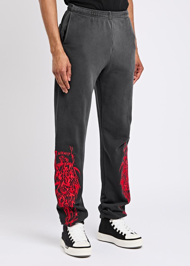 Warren Lotas Serenity Reaper embroidered cotton sweatpants