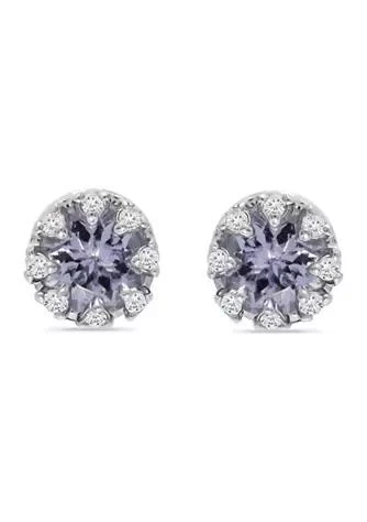 Belk
Co. 3/4 ct. 5MM Round Tanzanite and White Topaz Crown Stud Earrings, Sterling Silver