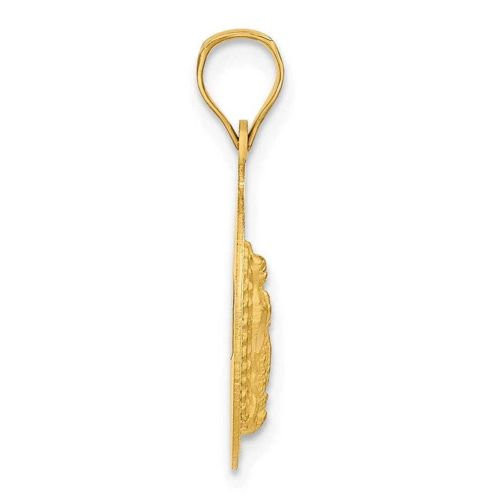 Diamond2Deal 14k Yellow Gold Diamond-cut Solid Our Lady Of Guadalupe Round Pendant 2