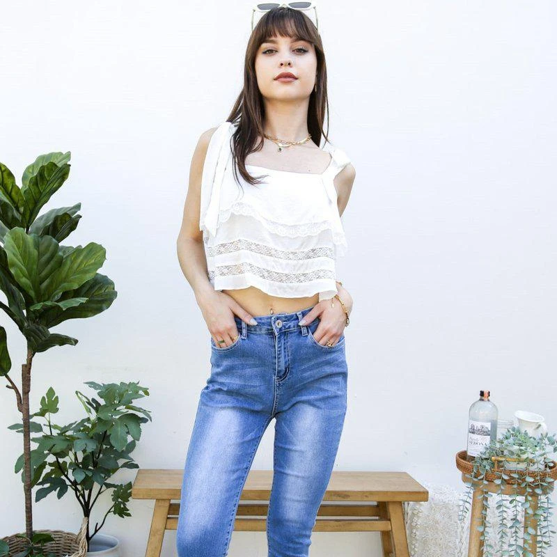 Anna-Kaci Slim Fit Capris Boyfriend Jeans 1