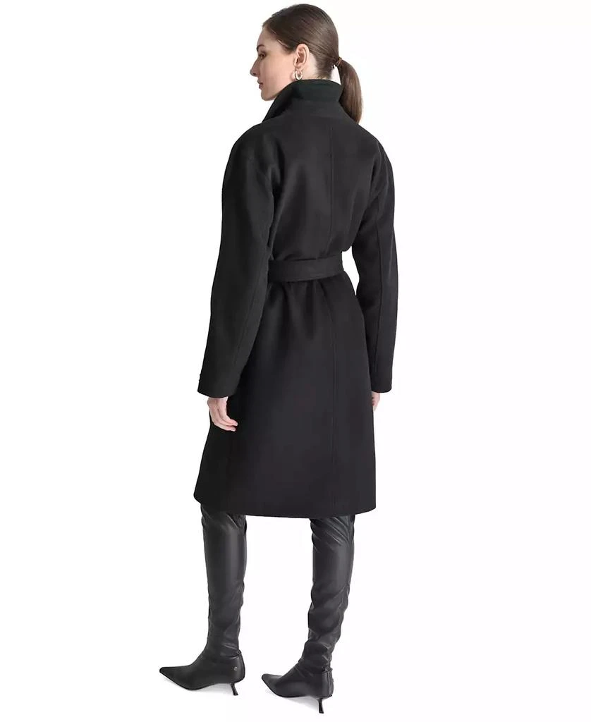 DKNY Women's Double-Breasted Belted Wrap Coat 2