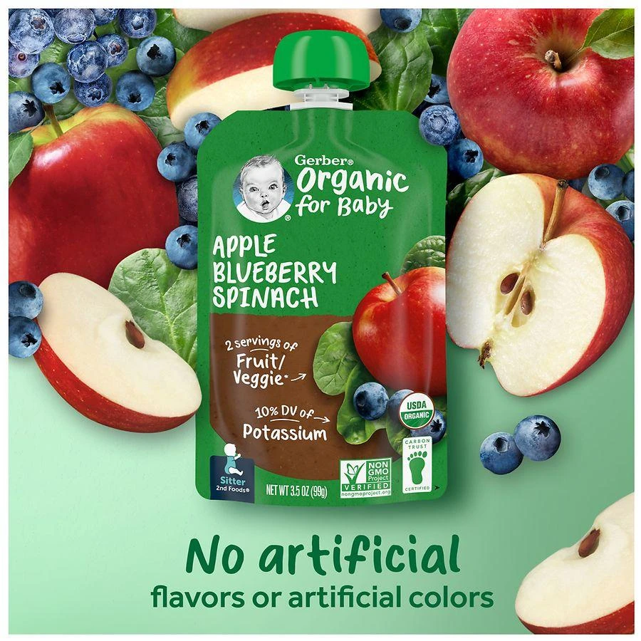 Gerber 2nd Foods Baby Food Apple Blueberry Spinach 10