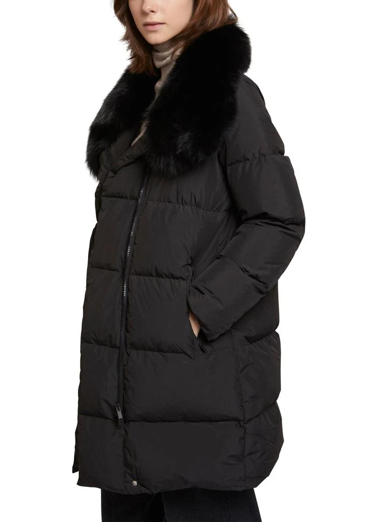 YVES SALOMON Belted puffer jacket made from a waterproof technical fabric with fox and rabbit trims 4