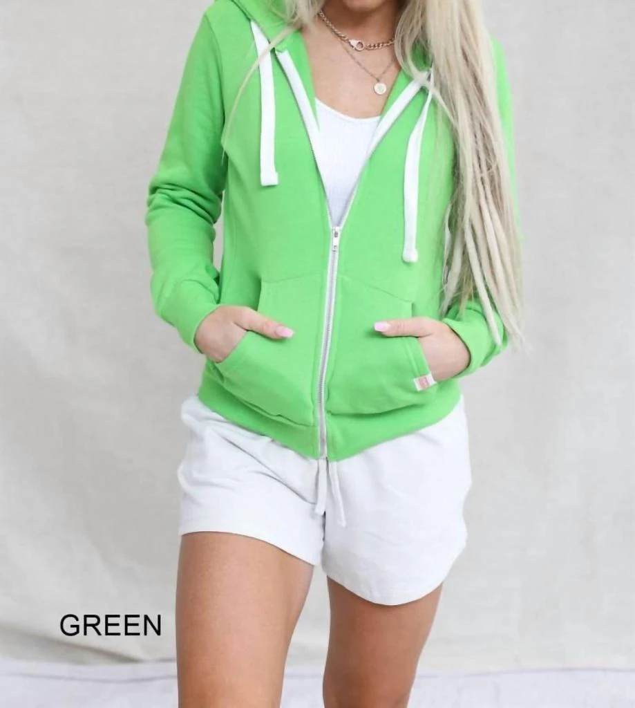 Reflex Cheyenne Zip Up Hoodie Jacket In Green 1