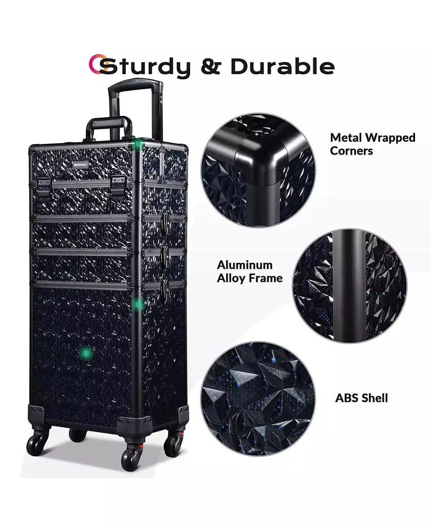 Byootique Makeup Train Case Kit with Cube Case Cosmetic Organizer 3