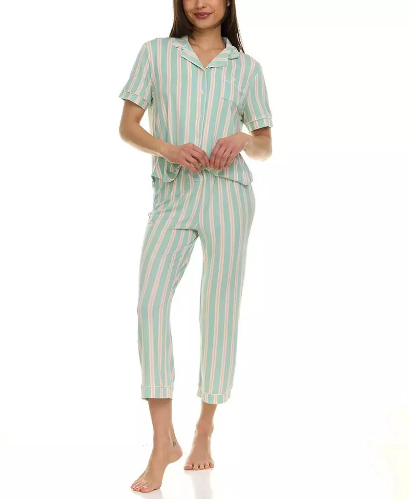 Flora Nikrooz Women's Annie Printed Capri Pajama Set 4