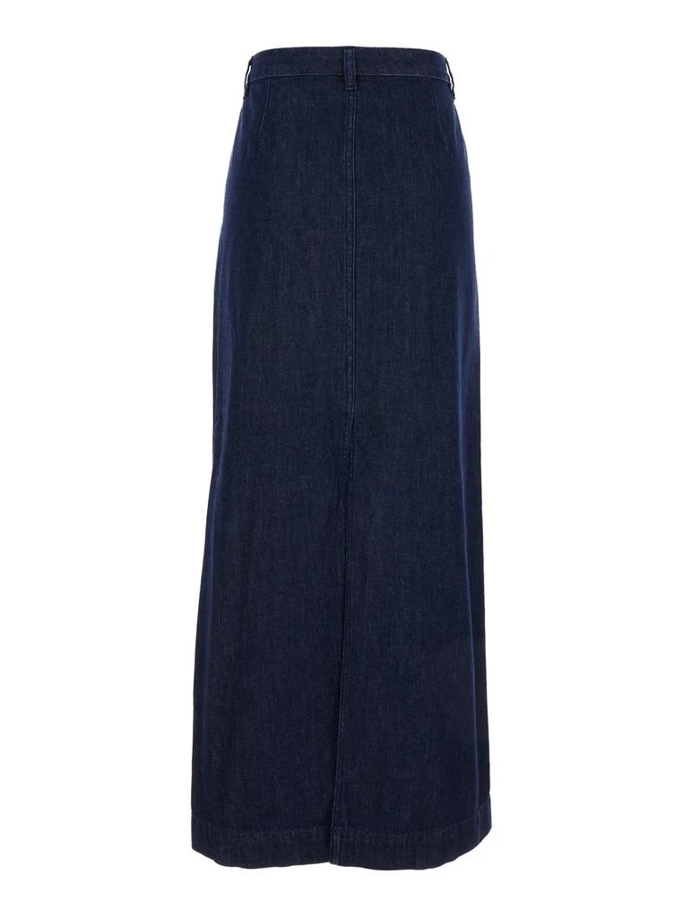 Theory Maxi Blue Skirt With Belt Loops In Cotton Denim Woman 2