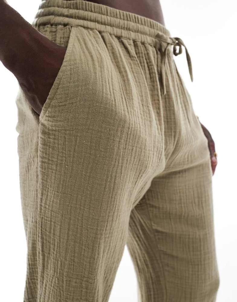 Goldsboro Goldsboro resort beach trouser in olive 4