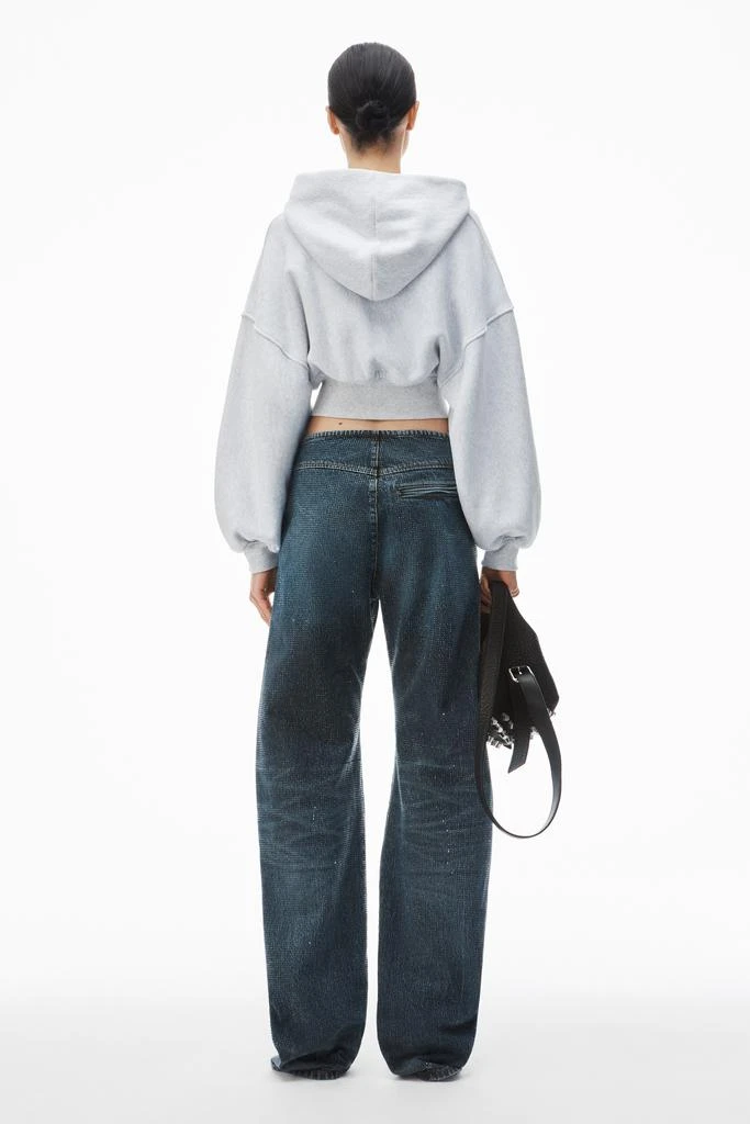 Alexander Wang cropped zip up hoodie in classic cotton terry 4