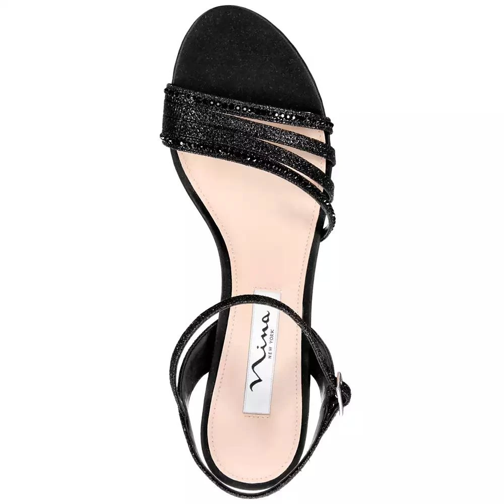 Nina Women's Rhinestone Kitten Heel Sandals 4