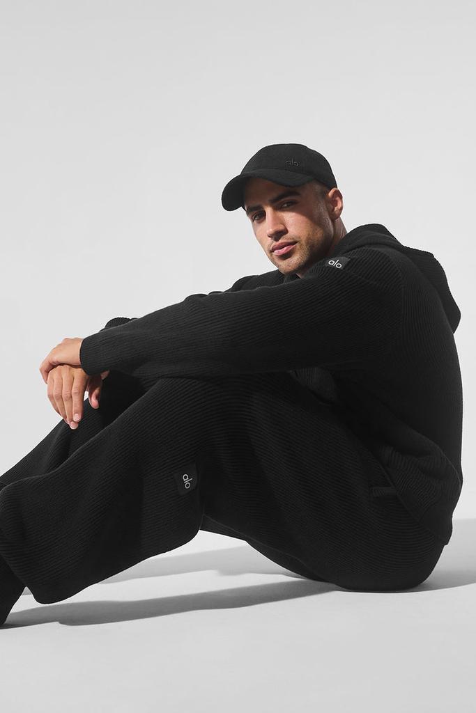 Alo Domain Rib Knit Sweatpant - Black - Joggers - Free Shipping
