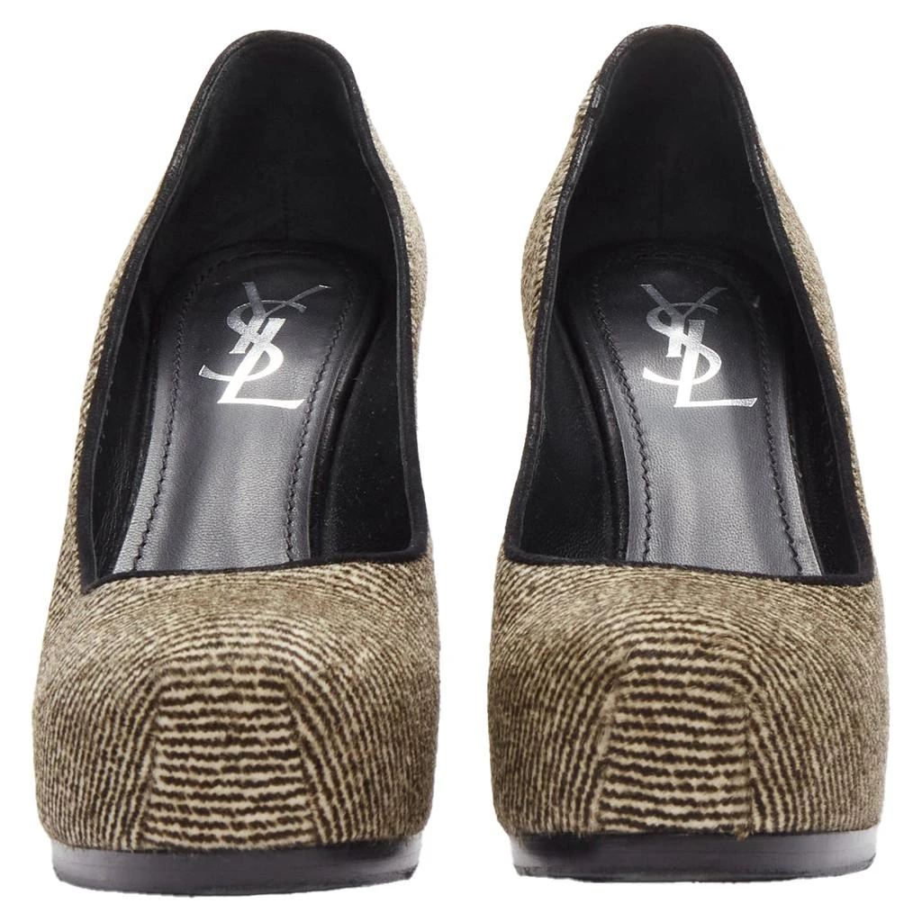 Yves Saint Laurent Tribtoo wool tweed platform heel pump 3