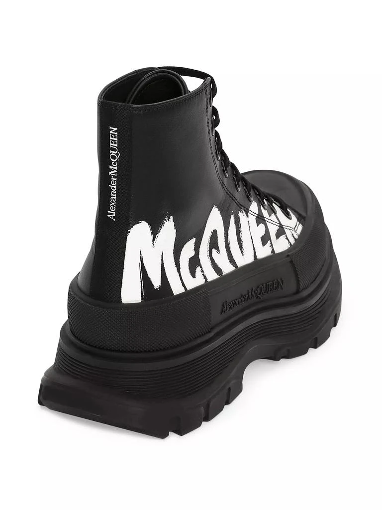 Alexander McQueen Graffiti Tread Slick Leather Boots 3