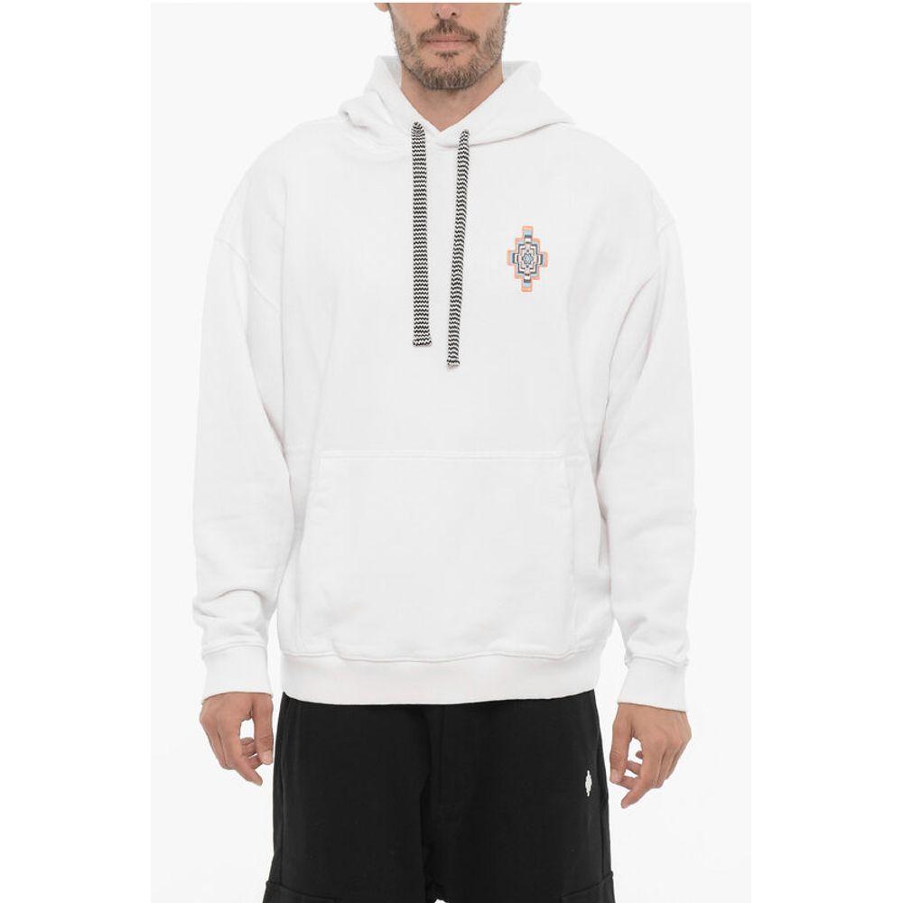 Marcelo Burlon Cotton OPTICAL CROSS Hoodie with Patch Men's Pocket