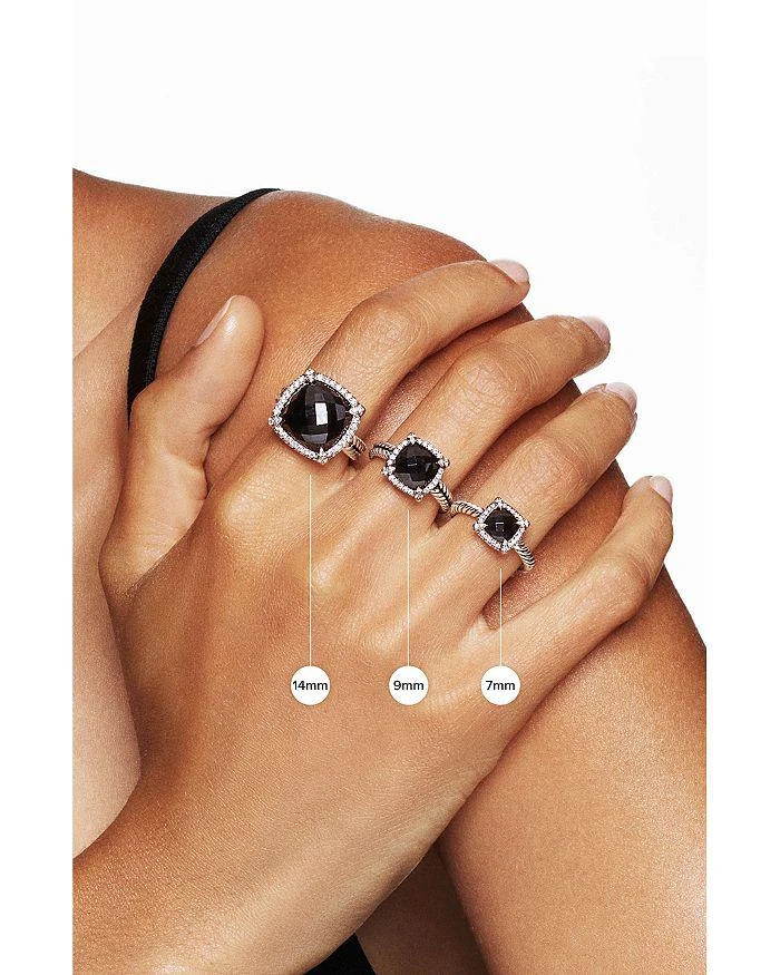 David Yurman Sterling Silver Petite Chatelaine® Ring with Black Onyx & Diamonds - Exclusive 6
