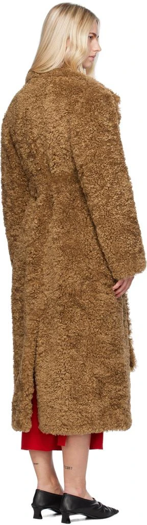 Stella McCartney Tan Belted Plush Teddy Faux-Shearling Coat 3