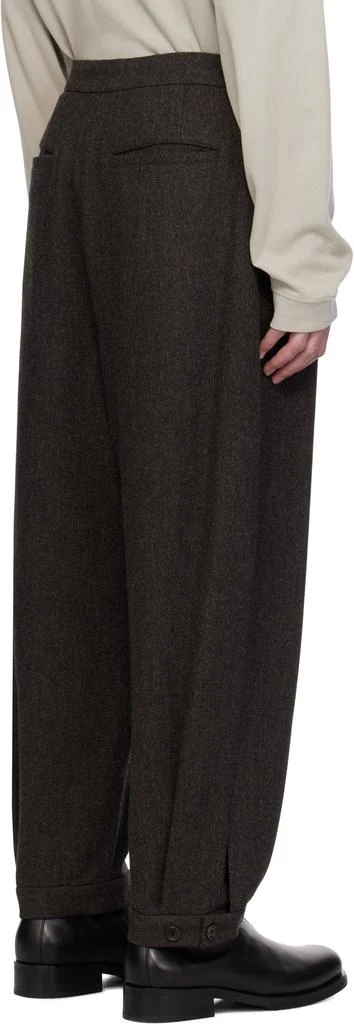 AMOMENTO Brown Wool Shirring Trousers 3