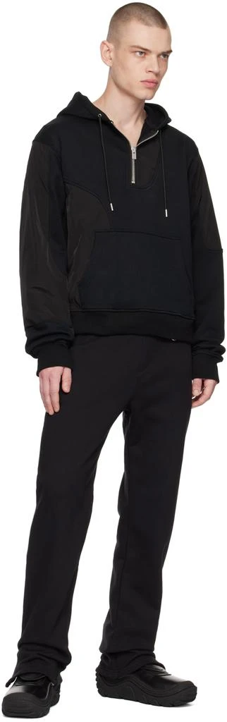 HELIOT EMIL Black Paneled Hoodie 4