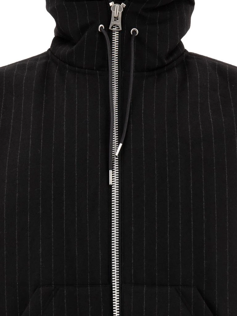 Sacai Hoodie Sacai Pinstriped Zip-Up Hooded Jacket 3