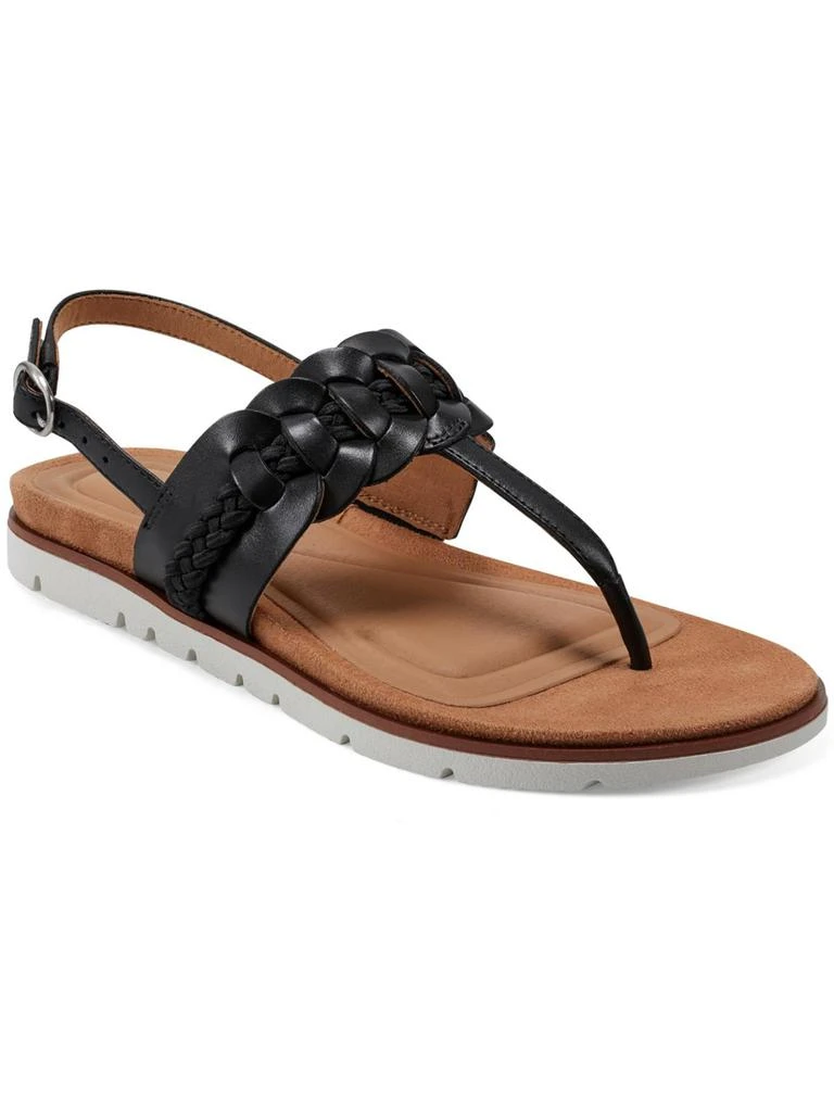 Easy Spirit Elaine Womens Leather Braided Thong Sandals 1