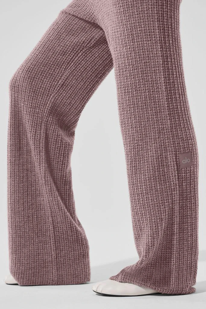 Alo Cashmere High-Waist Plush Waffle Pant - Mushroom Heather 4