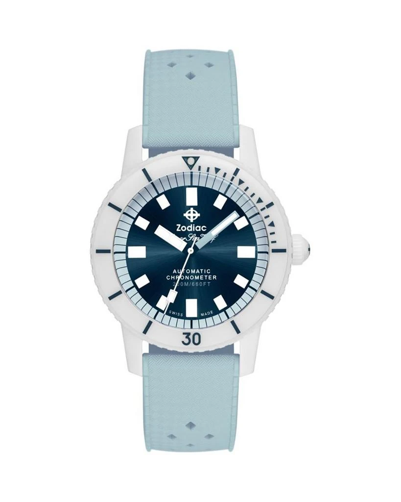 ZODIAC Ceramic Compression Diver Automatic Rubber Strap Watch, 41mm 1
