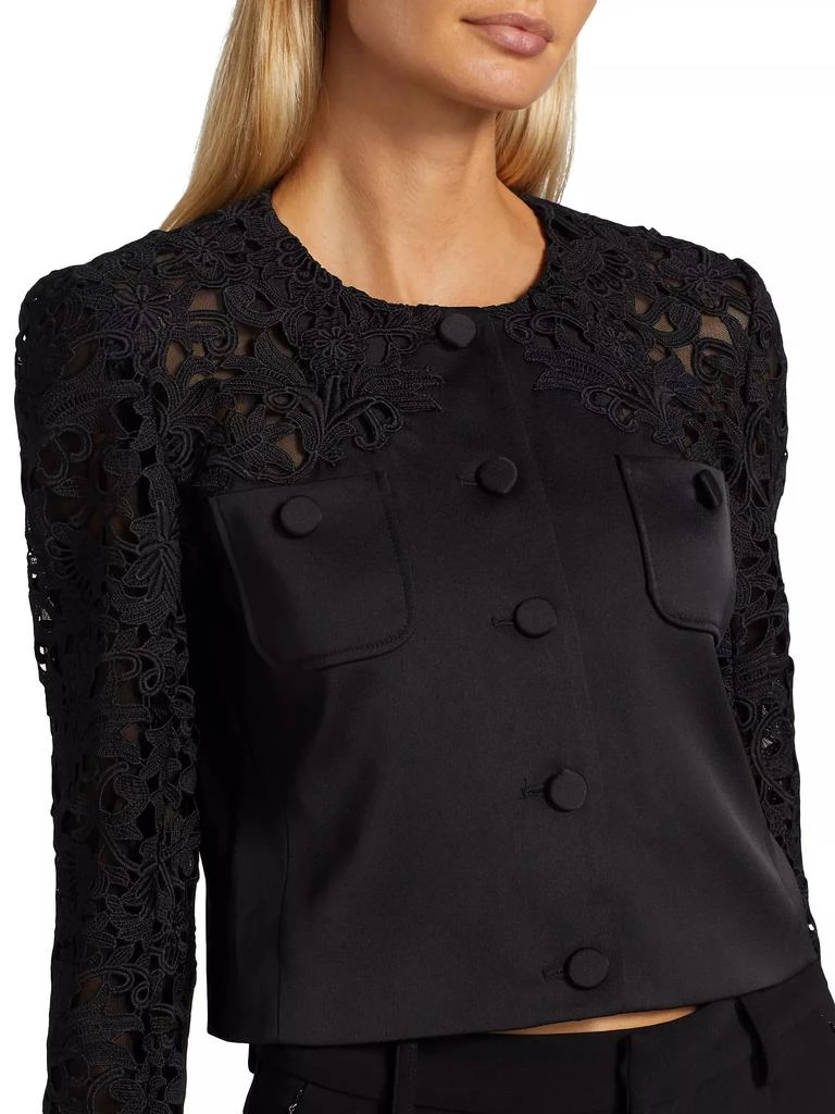 Generation Love Cortez Lace-Trimmed Satin Crop Jacket 6
