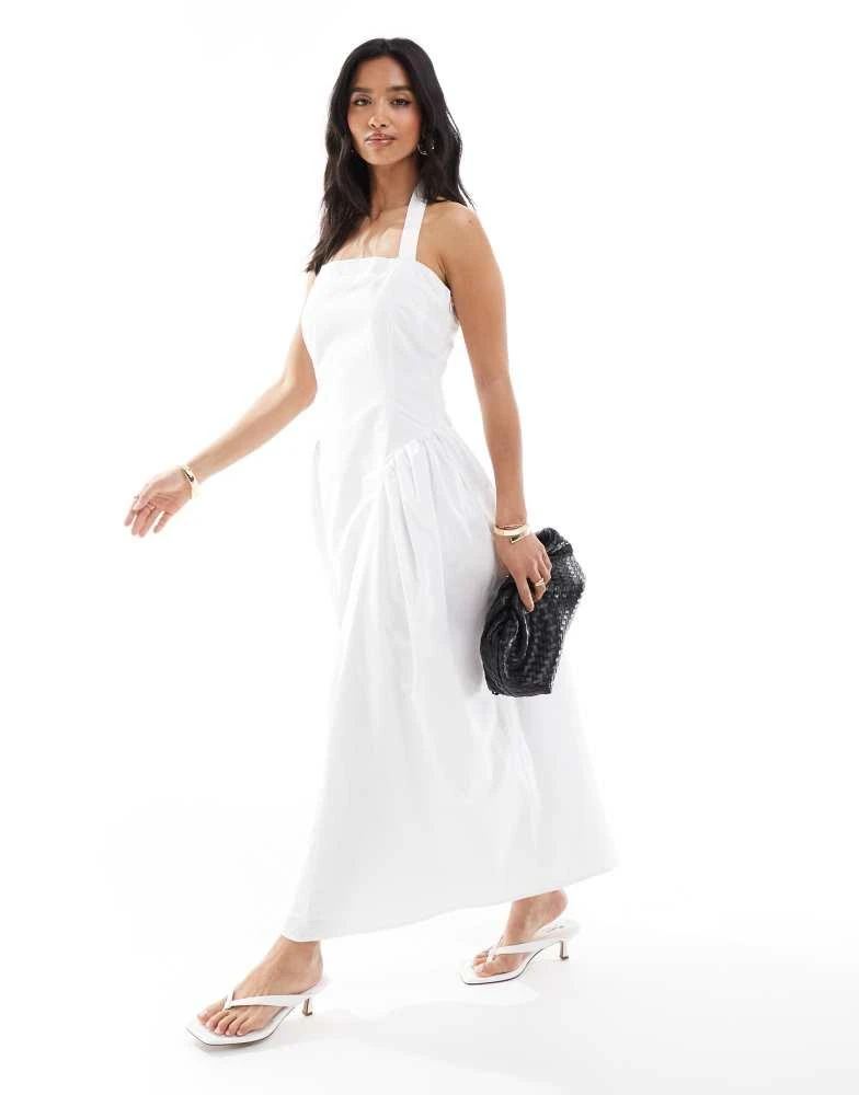 sachin and babi light blue dress Shop 4th & Reckless Petite poplin square neck halterneck drop waist puff skirt  maxi dress in white on Sale at BeyondStyle – Get 10% Off 4th & Reckless  Petite poplin square neck